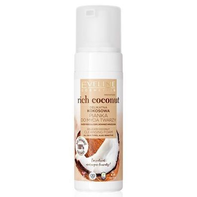 Eveline Reichhaltiger Kokosnuss Reinigungsschaum fuer das Gesicht, 150 ml