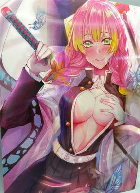 3D-Bild/Effekt- Demon Slayer-Mitsuri, Shinobu-30x40cm-ohne Rahmen