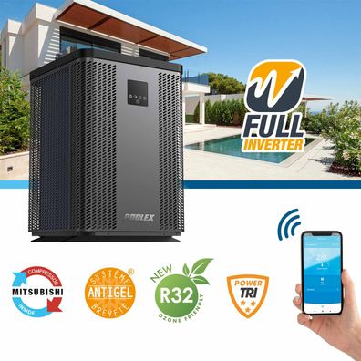 Poolex Silverline Top 12kW Vertical Poolheizung Wärmepumpe 230V