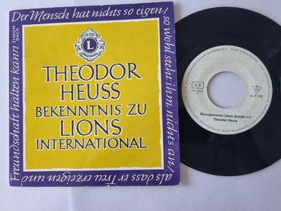Theodor Heuss - Bekenntnis zu Lions International 7'' Vinyl Germany