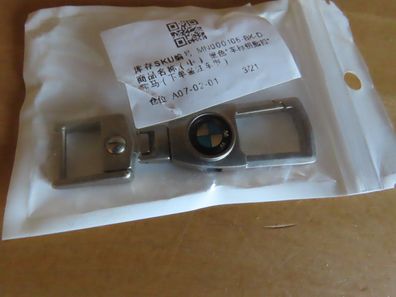 Schlüsselanhänger Karabinerhaken silbern mit BMW Logo Original Verpackt
