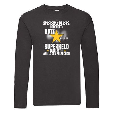Superheld: Designer Beruf | Gestalter | Medien Long Sleeve Schwarz