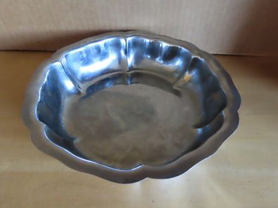 Schale gewellt Metall silbern Blumenform Blütenform ? ca.24,3cm Ø