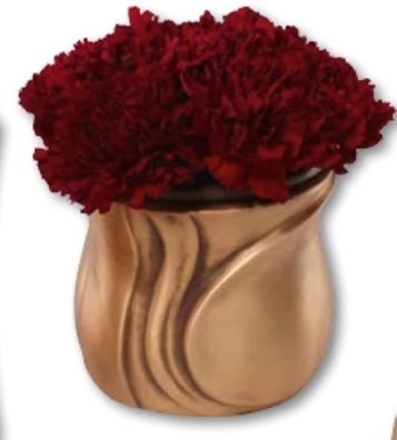 Blumenübertopf aus Bronze kunstvoll verziert Grab-Blumentopf Blumenschale 13x11