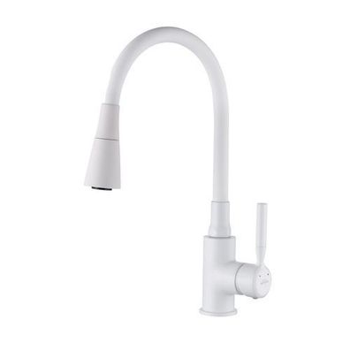 Küchenarmatur Wasserhahn POGO PLUS Küchenmischer mit flexiblen Auslauf Küche Weiß
