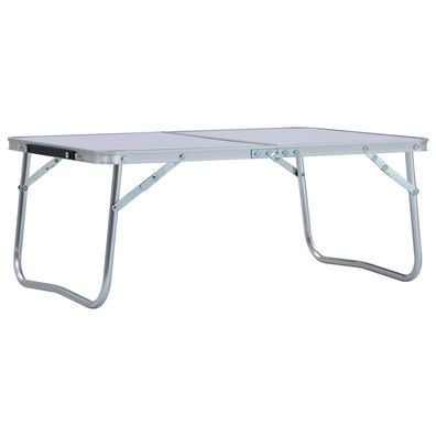 vidaXL Klappbarer Campingtisch Weiß Aluminium 60 x 40 cm