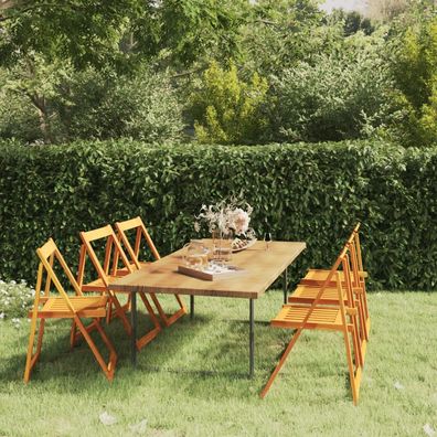 vidaXL Klappbare Gartenstühle 6 Stk. Massivholz Akazie