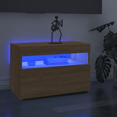 vidaXL TV-Schrank mit LED-Leuchten Sonoma-Eiche 60x35x40 cm