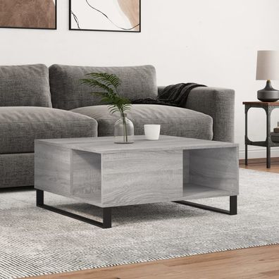 vidaXL Couchtisch Grau Sonoma 80x80x36,5 cm Holzwerkstoff