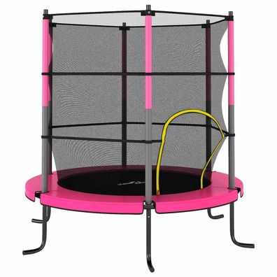 vidaXL Trampolin mit Sicherheitsnetz Rund 140x160 cm Rosa