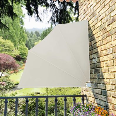 vidaXL Faltbarer Balkonfächer Creme 140×140 cm
