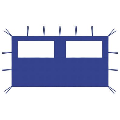 vidaXL Pavillon-Seitenwand mit Fenstern 4x2 m Blau
