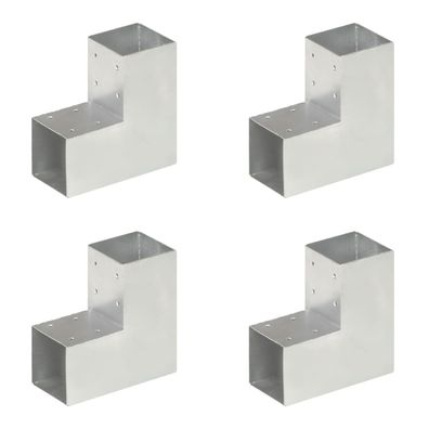 vidaXL Pfostenverbinder 4 Stk. L-Form Verzinktes Metall 91 x 91 mm