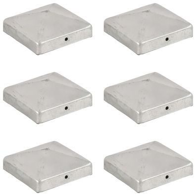 vidaXL Pfostenkappen 6 Stk. Pyramide Verzinktes Metall 91 x 91 mm
