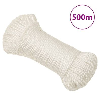 vidaXL Arbeitsseil Weiß 3 mm 500 m Polypropylen