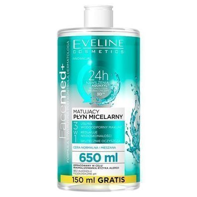Eveline Facemed+ Mattierende Mizellenloesung 3in1, 650 ml