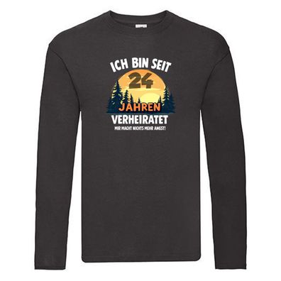 Ich bin Verheiratet | 24. Hochzeitstag | Ehepaar Long Sleeve Schwarz