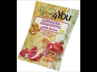 Bio4You Bio-Bonbon-Sanddorn-Granatapfel, gefüllt 75g