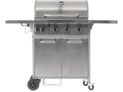 Gasgrill 16kW, 4 + 1 Brenner, Edelstahl 136 × 53 × 109 cm