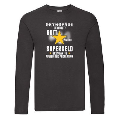 Superheld: Orthopäde | Spruch Humor | Beruf | Orthopädie Long Sleeve Schwarz