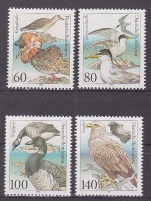 BRD 1991 postfrisch MiNr. 1539-1542 Tierschutz Bedrohte Seevögel