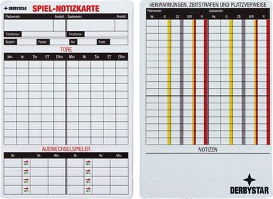 Derbystar Spiel-Notizkarten 822002