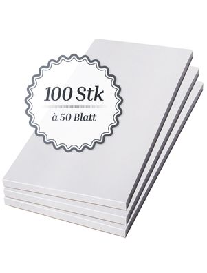 Feinwälder® Kellnerblöcke 100 Stück á 50 Blatt blanko, 7x15 cm