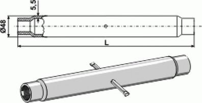 Oberlenker-Spannhülsen M30x3.5 mm Länge von 140 bis 1750mm