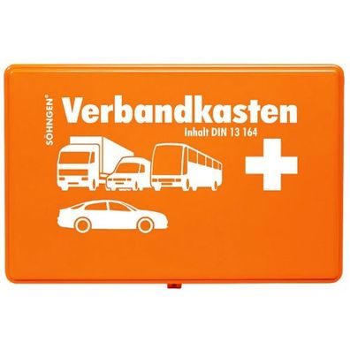 Verbandkasten DIN13164 für KFZ leer, KU, orange