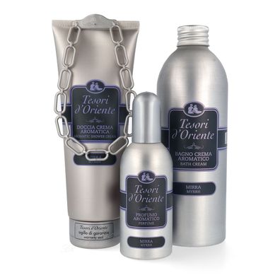 Tesori d'Oriente Mirra Myrrhe Geschenkset mit Parfum EdT + Badecreme + Duschcreme