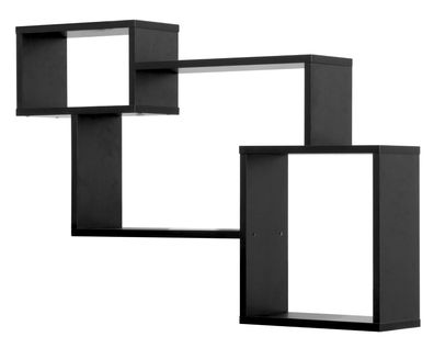 Modernes Wandregal aus Holz, schwarz
