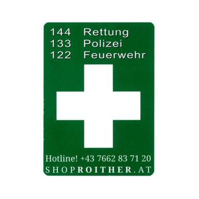 Notrufnummern Sticker Roither klein (1 Stk.)