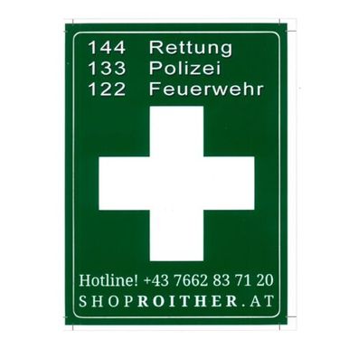 Notrufnummern Sticker Roither groß (1 Stk.)