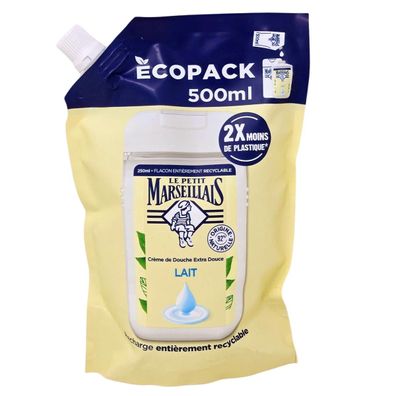 Le Petit Marseillais Duschgel mit Milch - 500 ml Nachfüllpack für sanfte Pflege