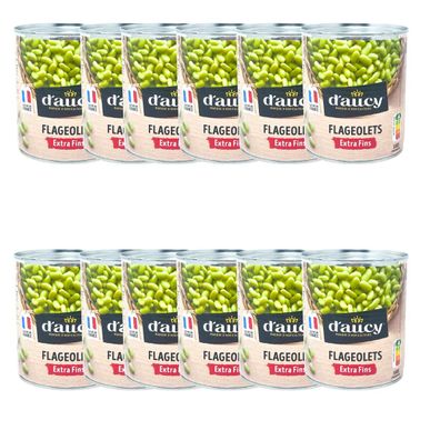 d'aucy Flageolets Grüne Bohnenkerne Extra Fein – 12 x 400g , zart und vielseitig