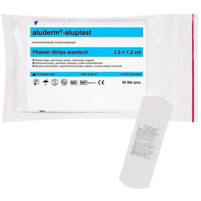 aluderm®-aluplast elastisch Strips 2,5x7,2cm (50 Stk.)