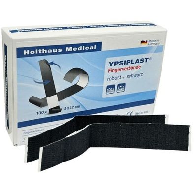 YPSIPLAST® Fingerverbände robust + schwarz 2 x 12 cm (100 Stück)