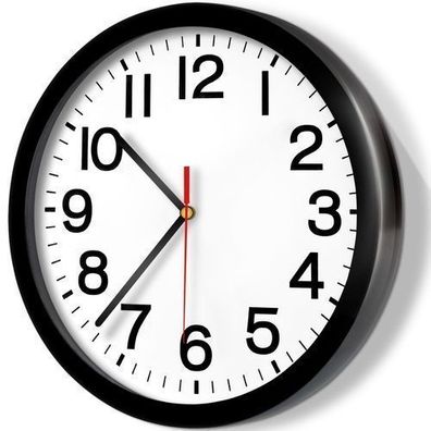 Wanduhr Analoge und Lautlos, 22 cm Schwarz Retoo
