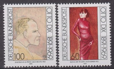 BRD 1991 postfrisch MiNr. 1572-1573 100. Geburtstag von Otto Dix