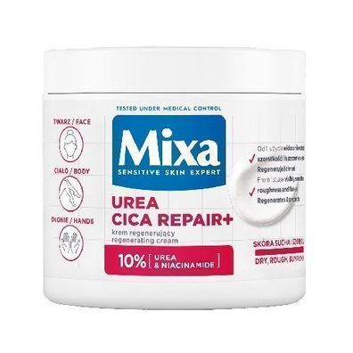 Mixa Urea Cica Repair+ Regenerierende Creme für Gesicht, Hände und Körper, 400ml