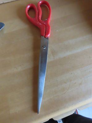 Schere Tapezierschere Tapetenschere 12 roter Kunststoffgriff Kronen Hansa
