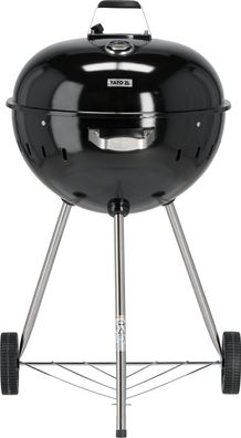 Runder Holzkohlegrill, Kugelgrill 54cm mit Thermometer, schwarz