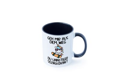 Aus dem Weg, Sozialkontakt | Einhorn | Skateboard Tasse - Geschenk