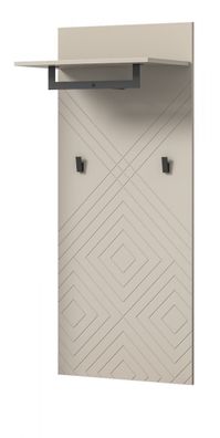 Garderobe Wandgarderobe Flur Paneel sand Hutablage Kleiderstange Apunti 60 x 140 cm