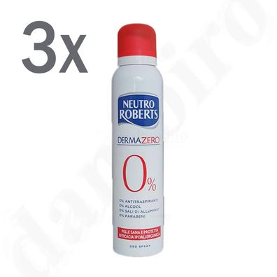 NEUTRO Roberts Derma Zero deo deodorant 3x 150 ml - ohne Alkohol