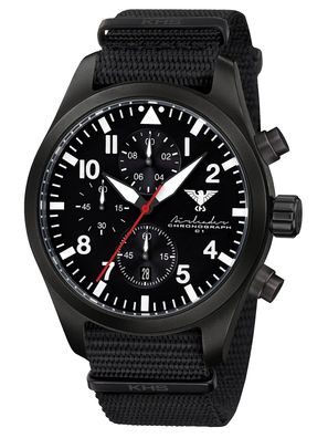 KHS Herrenarmbanduhr Airleader Chronograph Schwarz AIRBSC. NB