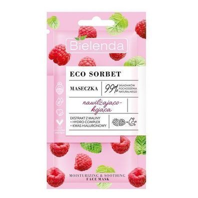 Bielenda Eco Sorbet Beruhigende Feuchtigkeitsmaske mit Himbeere, 8 g