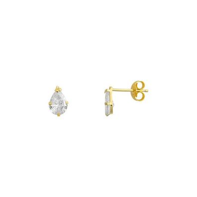 Ohrstecker - Gelbgold 375 - Tropfen - Zirkonia