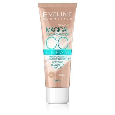 Eveline Cosmetics Magical Colour CC Creme, Multifunktionale Foundation 53 Beige,