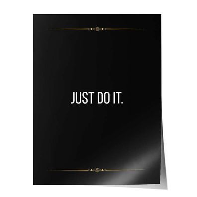 Poster Leinwandbild Arbeitszimmer Fitness Sport Motivation Spruch Zitat Just do it